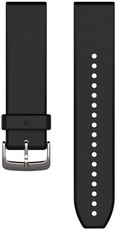 Garmin QuickFit Armband 22mm, Silikon, schwarz, silberne Schnalle (Fenix 7/6/5, Epix 2, etc.)