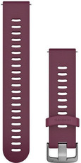 Garmin Quick Release Strap 20mm, Silikon, bordeauxrot, silberne Schnalle (Venu, Venu Sq, Venu 2 plus, etc.)