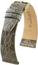 Graues Lederband Hirsch Prestige M 02308130-1 (Krokodilleder) Hirsch Selection