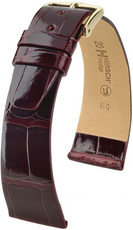 Burgunderfarbenes Lederband Hirsch Prestige M 02207160-1 (Alligatorleder) Hirsch Selection