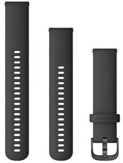 Garmin Quick Release Armband 20mm, Silikon, schwarz, dunkle Schnalle (Venu, Venu Sq, Venu 2 plus, etc.) + Verlängerungsstück