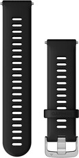 Garmin Quick Release Armband 22mm, Silikon, schwarz, silberne Schnalle (Venu, Forerunner 255, Vívoactive 4, etc.)