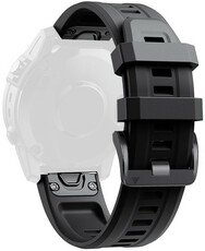 QuickFit Armband 26mm, Silikon, schwarz, schwarze Schnalle (Garmin Fenix 7X/6X/5X, Tactix, etc.)