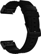 QuickFit Armband 26mm, Nylon, schwarz, schwarze Schnalle (Garmin Fenix 7X/6X/5X, Tactix, etc.)