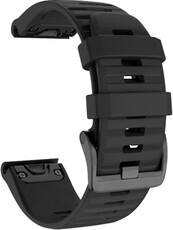 QuickFit Armband 22mm, Silikon, schwarz, dunkle Schnalle (Garmin Fenix 7/6/5, Epix 2, etc.)