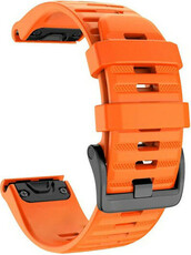 QuickFit Armband 22mm, Silikon, orange, schwarze Schnalle (Garmin Fenix 7/6/5, Epix 2, MARQ, etc.)