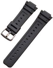 Armband für Casio G-Shock, Kunststoff, schwarz, silberne Schließe (für Modelle GA-2100/GA-2110, DW-5600, GW-6900)