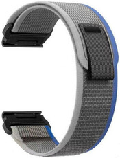 QuickFit Armband 26mm, Nylon, grau-blau, Klettverschluss (Garmin Fenix 7X/6X/5X, Tactix, etc.)