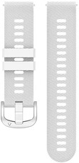 Schnellverschluss-Armband 18mm, Silikon, weiß, silberne Schnalle (Garmin Venu 2S, Vívoactive 4S, Forerunner 265S, Venu 3S, etc.)