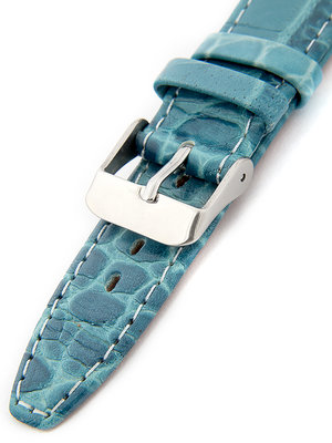 Damen Echt Leder Uhrenarmband blau W-309-J2