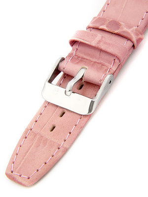 Damen Echt Leder Uhrenarmband pink W-309-K