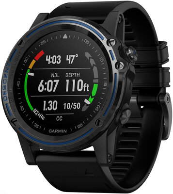 Garmin Descent Mk1 Sapphire Gray Titanium, Black band