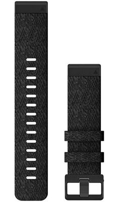 Garmin QuickFit Armband 22mm, Nylon, schwarz, schwarze Schnalle (Fenix 7/6/5, Epix 2, etc.)