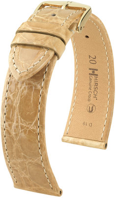 Beige Lederband Hirsch Genuine Croco L 18920890-1 (Krokodilleder) Hirsch Auswahl