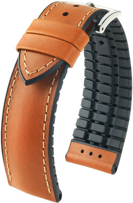 Braunes Armband Hirsch James L 0925002070-2 (Kalbsleder / Naturkautschuk)