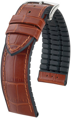 Braunes Armband Hirsch Paul L 0925028070-2 (Kalbsleder / Naturkautschuk)