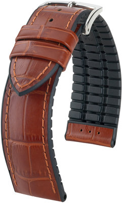 Braunes Armband Hirsch Paul M 0925028170-2 (Kalbsleder / Naturkautschuk)