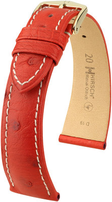 Rotes Lederband Hirsch Massai Strauß L 04362021-1 (Straußenleder) Hirsch selection