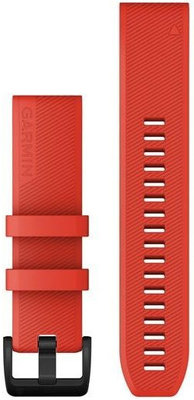 Garmin QuickFit Armband 22mm, Silikon, rot, schwarze Schnalle (Fenix 7/6/5, Epix 2, etc.)