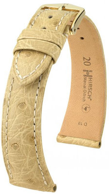 Beige Lederband Hirsch Massai Strauß L 04262090-1 (Straußenleder) Hirsch Selection