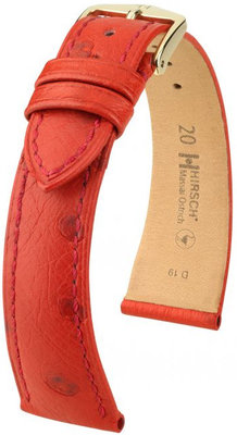 Rotes Lederband Hirsch Massai Ostrich L 04262020-1 (Straußenleder) Hirsch Selection