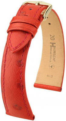 Rotes Lederband Hirsch Massai Ostrich M 04262120-1 (Straußenleder) Hirsch Selection