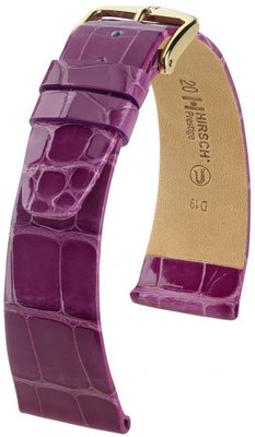 Violettes Lederband Hirsch Prestige L 02207087-1 (Alligatorleder) Hirsch Selection