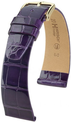 Violettes Lederband Hirsch Prestige M 02307184-1 (Alligatorleder) Hirsch Selection