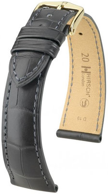 Graues Lederband Hirsch London L 04207039-1 (Alligatorleder) Hirsch Selection