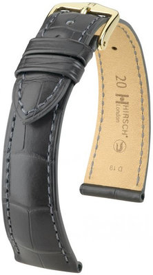 Graues Lederband Hirsch London L 04307039-1 (Alligatorleder) Hirsch Selection