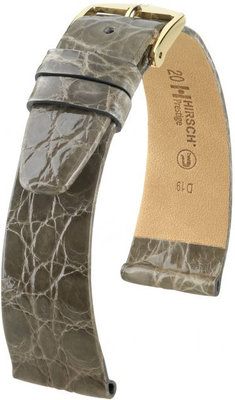 Graues Lederband Hirsch Prestige L 02208030-1 (Krokodilleder) Hirsch Selection