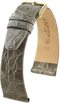 Graues Lederband Hirsch Prestige M 02208130-1 (Krokodilleder) Hirsch Selection