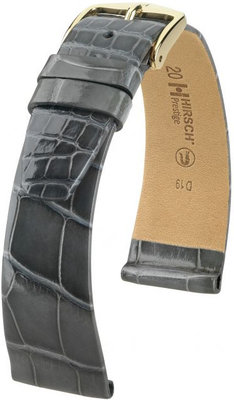 Graues Lederband Hirsch Prestige M 02307130-1 (Alligatorleder) Hirsch Selection