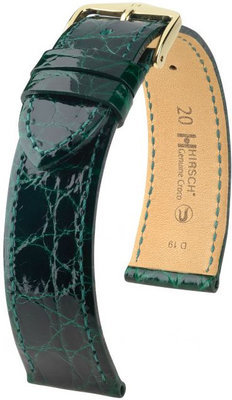 Grüner Lederriemen Hirsch Echtes Kroko L 01808040-1 (Krokodilleder) Hirsch Selection