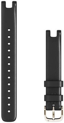 Garmin Lily Armband, Leder, schwarz, silberne Schnalle