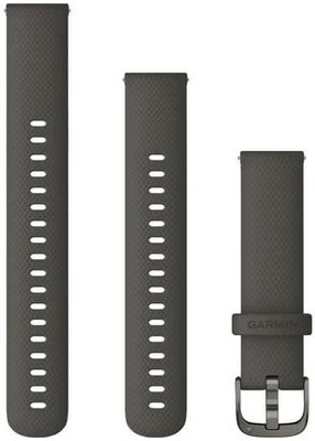 Garmin Quick Release 18mm Armband, Silikon, graphitgrau, graue Schnalle (Venu 2S, Vívoactive 4S, Vívomove 3S)