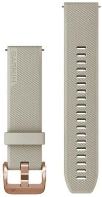 Garmin Quick Release Armband 20mm, Silikon, creme, goldene Schnalle (Venu, Venu Sq, Venu 2 plus, etc.)