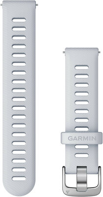 Garmin Quick Release 18mm Armband, Silikon, weiß, mattsilberne Schnalle (Venu 2S, Vívoactive 4S, Vívomove 3S)