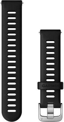 Garmin Quick Release 18mm Armband, Silikon, schwarz, silberne Schnalle (Venu 2S, Vívoactive 4S, Vívomove 3S)