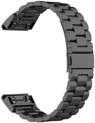 Metalarmband QuickFit 26mm, Stahl, schwarz (Garmin Fenix 7X/6X/5X, Tactix, etc.)