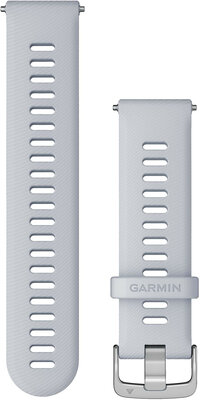 Garmin Quick Release Armband 22mm, Silikon, weiß, silberne Schnalle (Venu, Forerunner 255, Vívoactive 4, etc.)