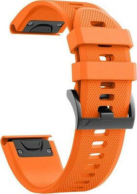 QuickFit Armband 22mm, Silikon, orange, schwarze Schnalle (Garmin Fenix 7/6/5, Epix 2, etc.)