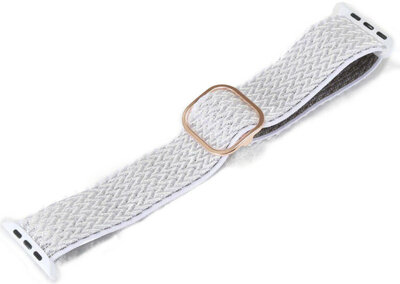 Armband für Apple Watch, Nylon, weiß, roségoldene Schließe (38/40/41 mm Gehäuse)