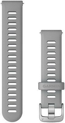 Garmin Quick Release 18mm Armband, Silikon, grau, silberne Schnalle (Venu 2S, Vívoactive 4S, Vívomove 3S)