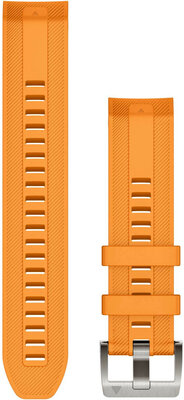 Garmin Quickfit 22mm Armband, Silikon, orange, silberne Schnalle (MARQ)