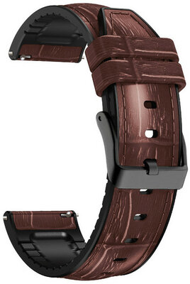 Quick Release Armband 22mm, Leder, braun, schwarze Schnalle (Garmin Venu, Forerunner 255, Vívoactive 4, etc.)