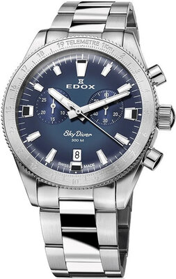 Edox SkyDiver Chronograph Quarz 10116-3-buidn Limited Edition 1000pcs ( + Ersatzarmband )