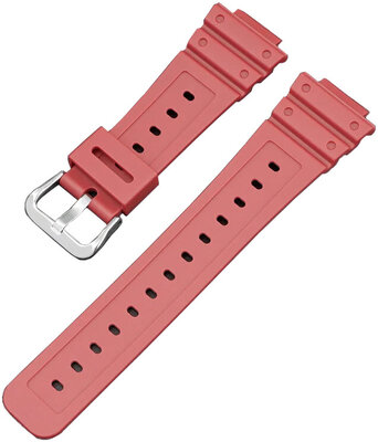 Armband für Casio, Silikon, rot, silberne Schließe (GA2100,DW6900)