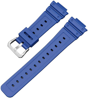 Armband für Casio, Silikon, blau, silberne Schließe (GA2100,DW6900)