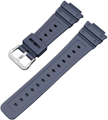 Armband für Casio, Silikon, dunkelblau, silberne Schließe (GA2100,DW6900)